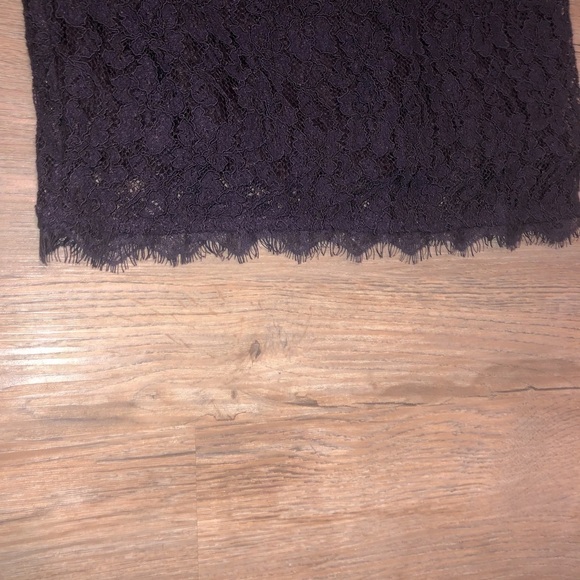 babaton Dark Purple Lace Fringe V Neck Mini Cocktail Dress Sz 2 - Picture 4 of 13